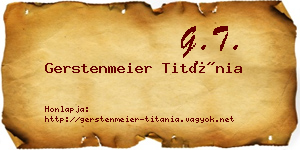Gerstenmeier Titánia névjegykártya
